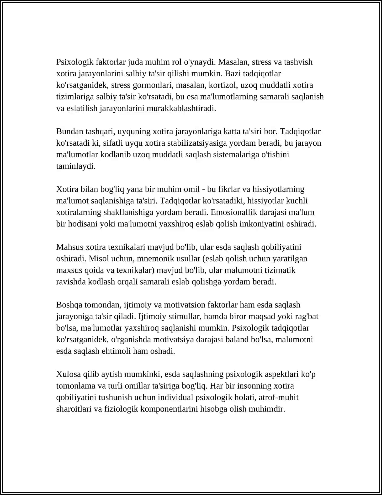 XOTIRA JARAYONLARI ESDA OLIB QOLISH ESGA TUSHIRISH ESDA SAQLASH UNITISH 4