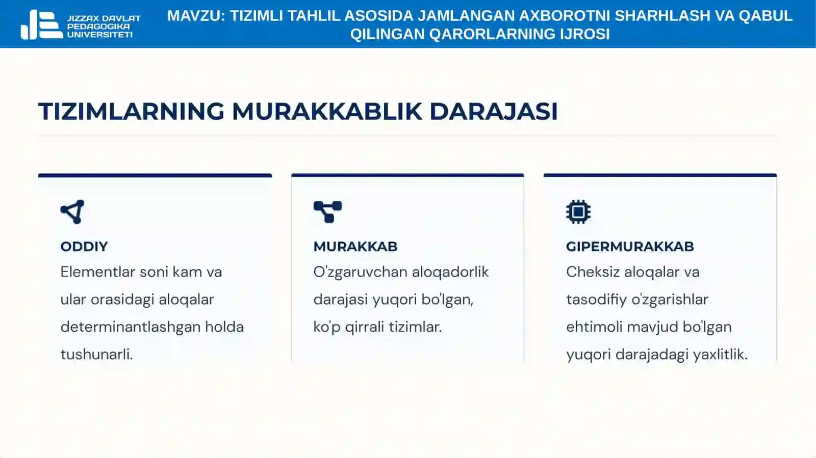 5-mavzu. Tizimli tahlil asosida jamlangan axborotni sharhlash va qabul qilingan qarorlarning ijrosi 4