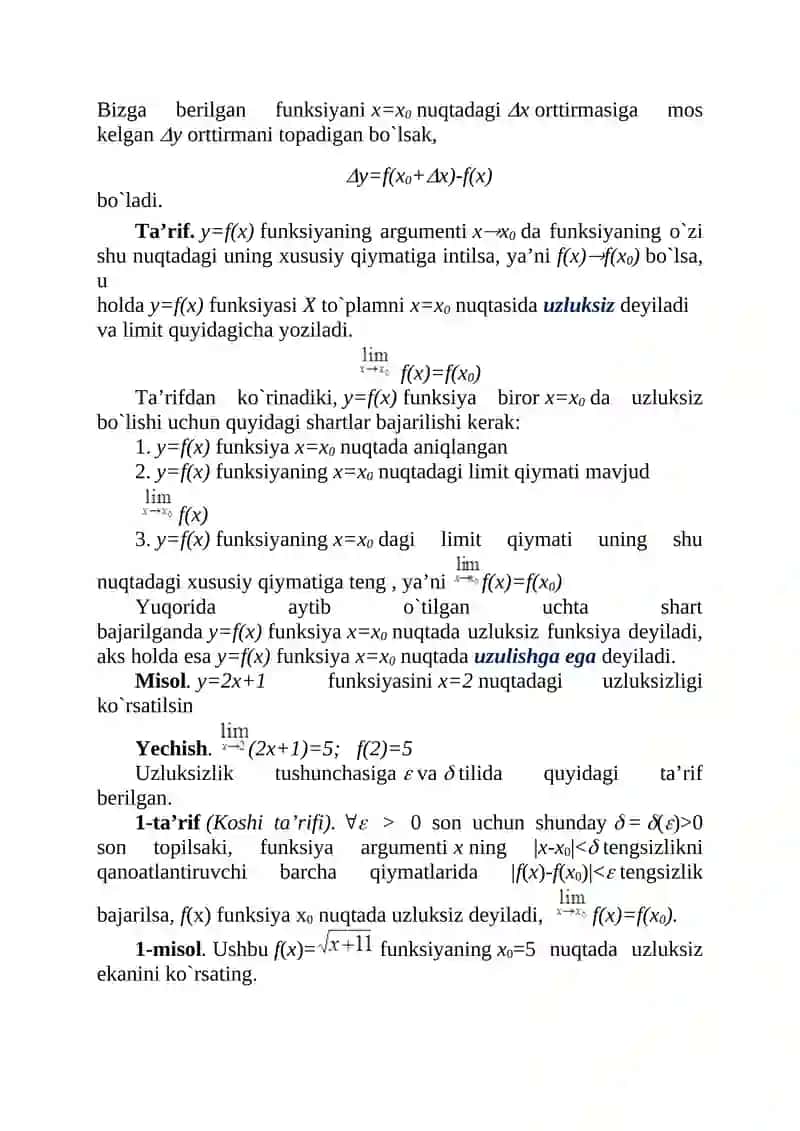 Funksiya limiti 4