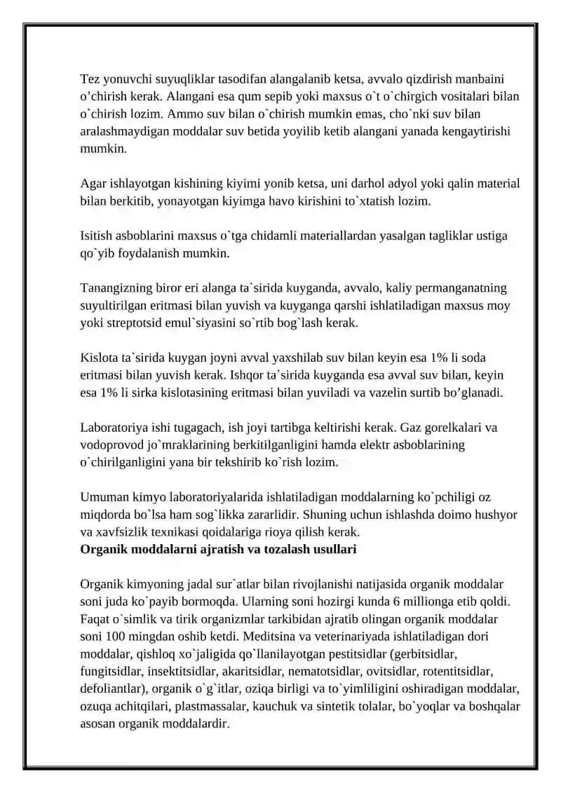 Organik moddalarni sifati jixatidan tadqiq qilish 4