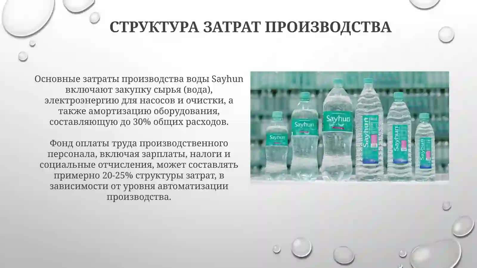 Экономический анализ производства SAYHUN воды 4