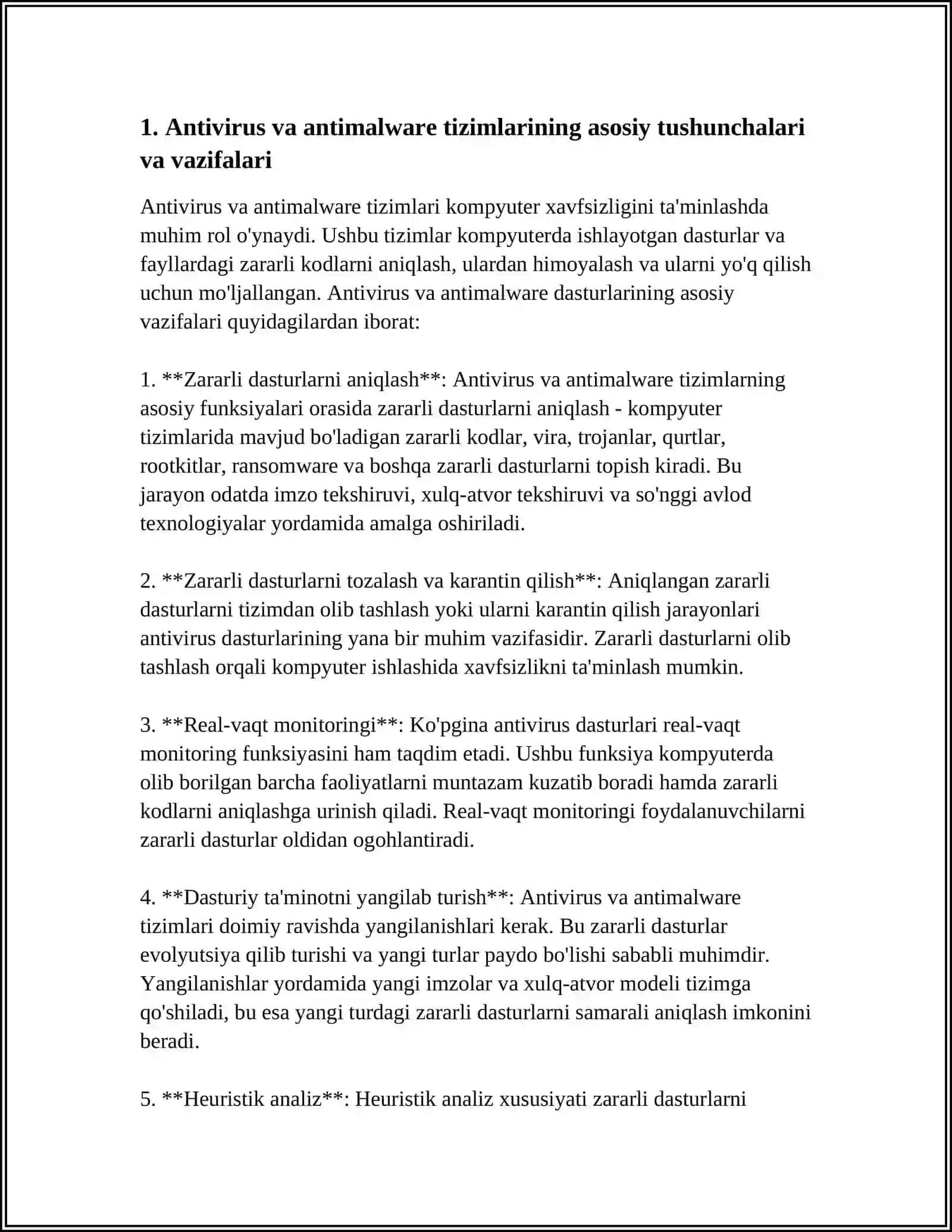ANTIVIRUS VA ANTIMALWARE TIZIMLARI ISHLASH PRINSIPLARI 4