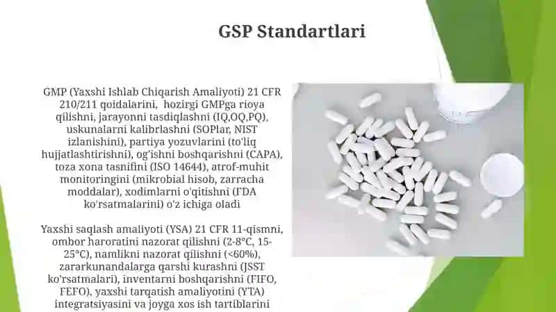 Yaxshi farmatsevtika amaliyoti (GxP) konseptsiyalari 4