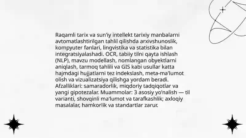 Raqamli tarix va informatika: tarixiy ma'lumotlarni saqlash va ishlash usullari 4