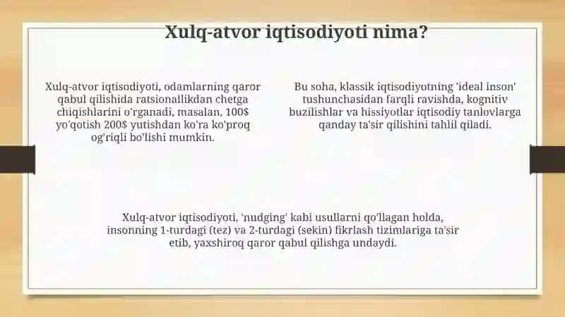 Xulq-atvor iqtisodiyotining davlat iqtisodiy siyosatiga ta'siri va uni baholash 4
