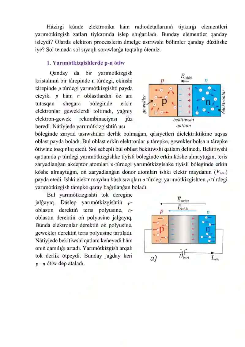 Yarımótkizgishli ásbaplar hám olardıń texnikada qollanılıwı_5E 4