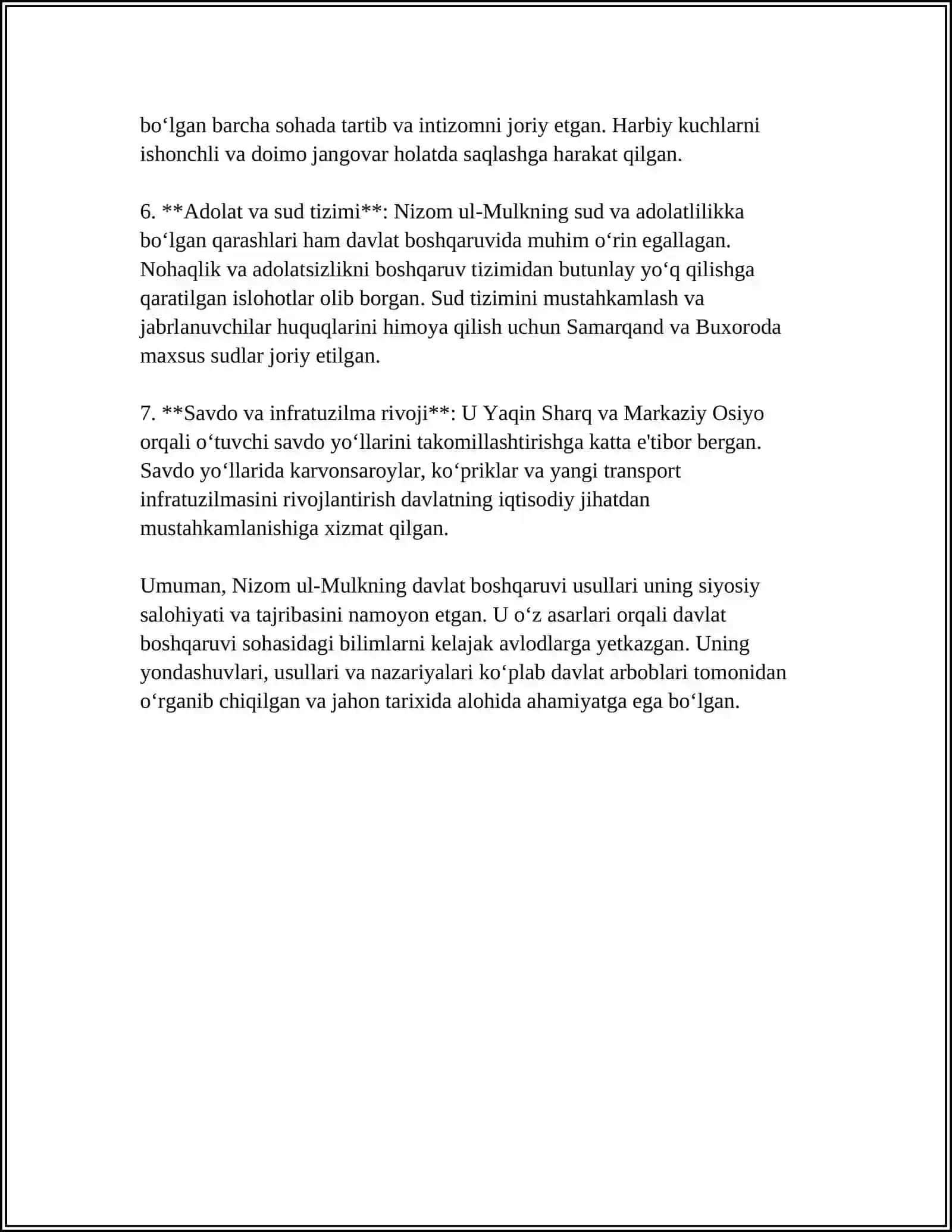 NIZOM UL MULK SIYOSATNOMA ASARIDAGI HIKOYATLAR TAHLILI 4