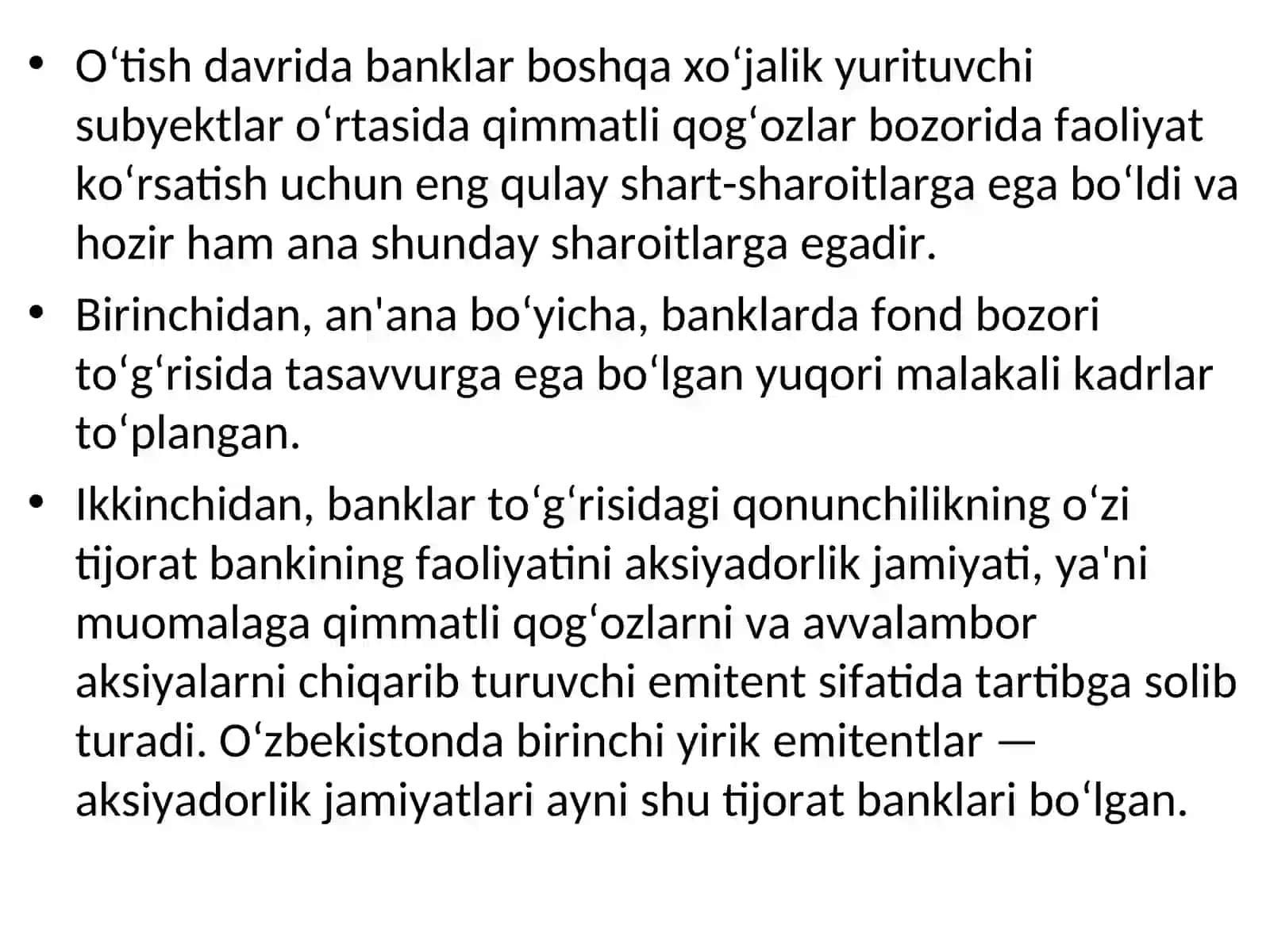 O’zbekiston Respublikasi bank tizimi va uning tarkibi 4