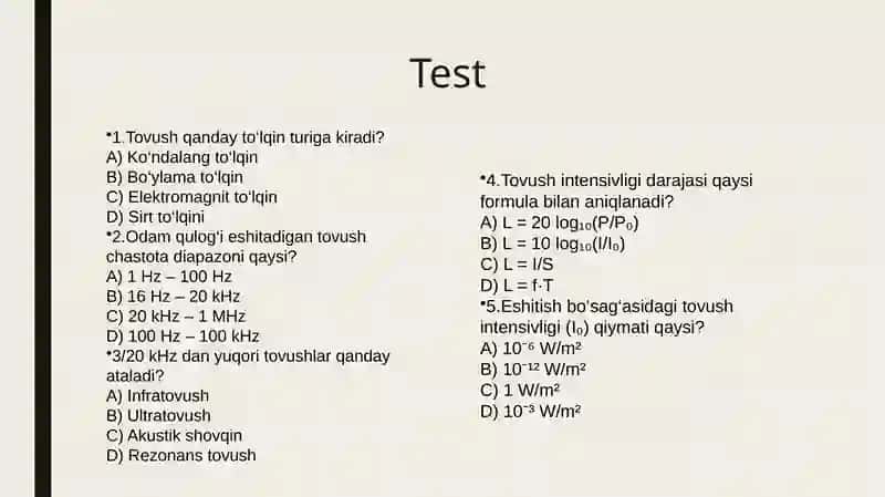 Eshitish sistemasining fizik xususiyatlari 4