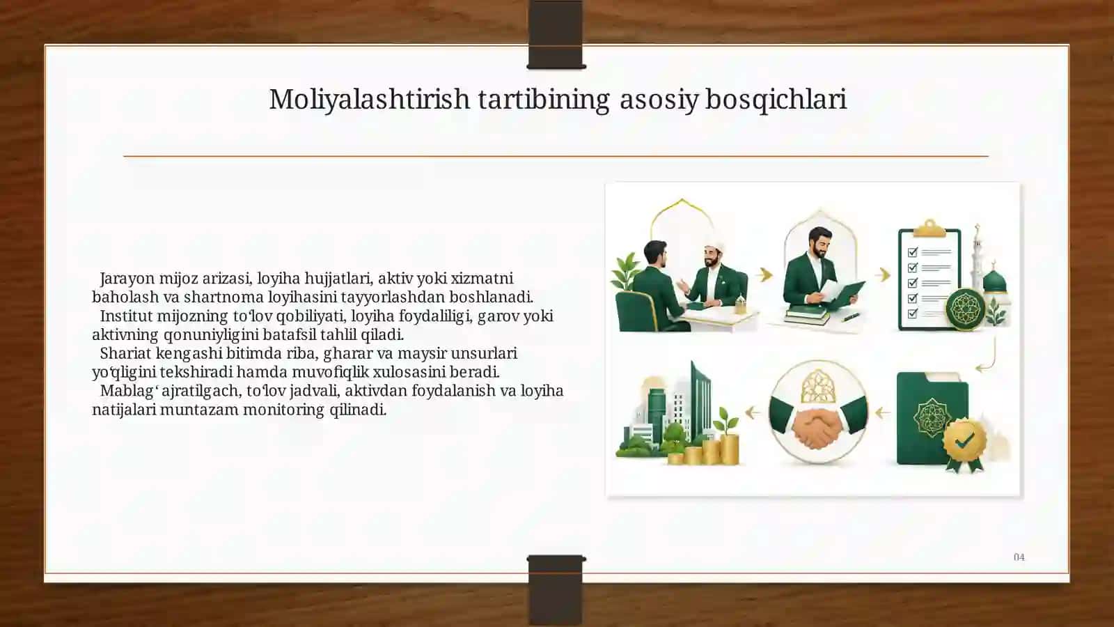 Islom moliya institutlarida moliyalashtirish tartibi va turlari 4