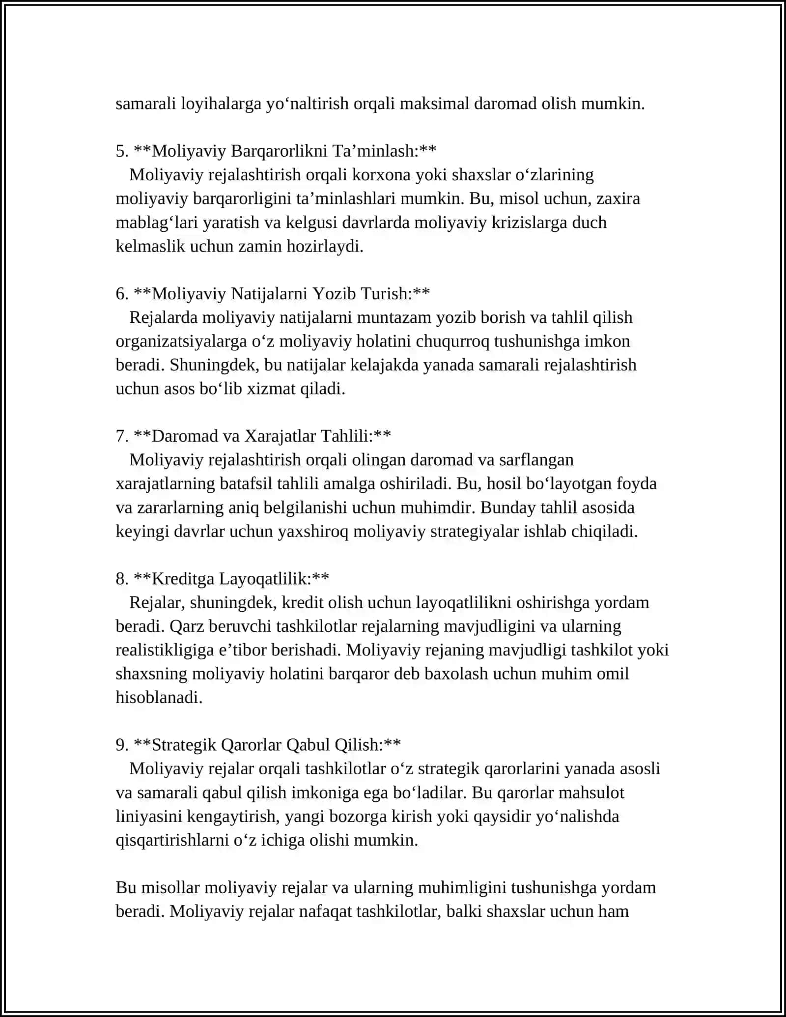 BIZNESNING MOLIYAVIY REJALASHTIRISH VA SUGʻURTA 4