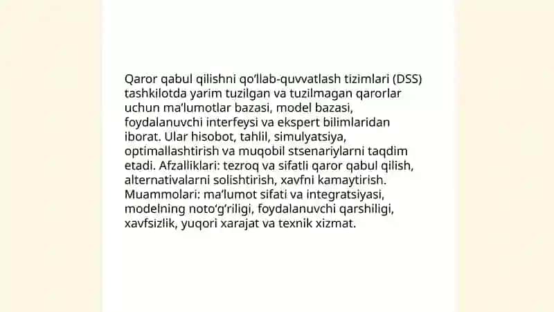 Axborot texnologiyasining boshqaruv tisimining 4