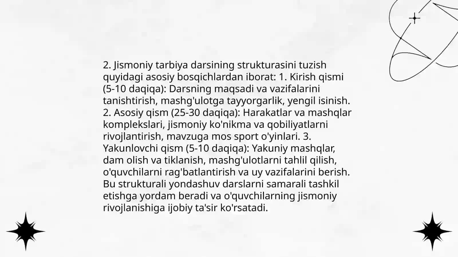 Jismoniy tarbiya darsining tuzilishi 4