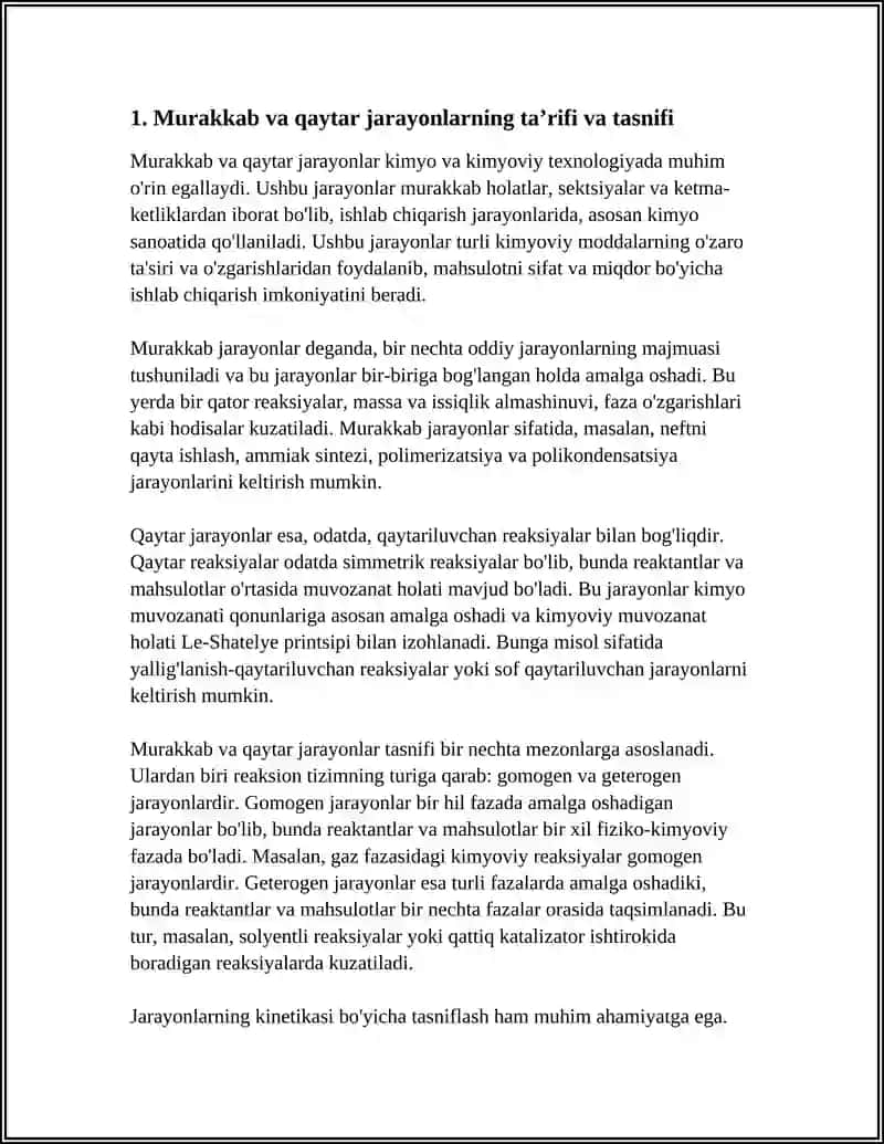 MURAKKAB VA QAYTAR JARAYONLAR 4