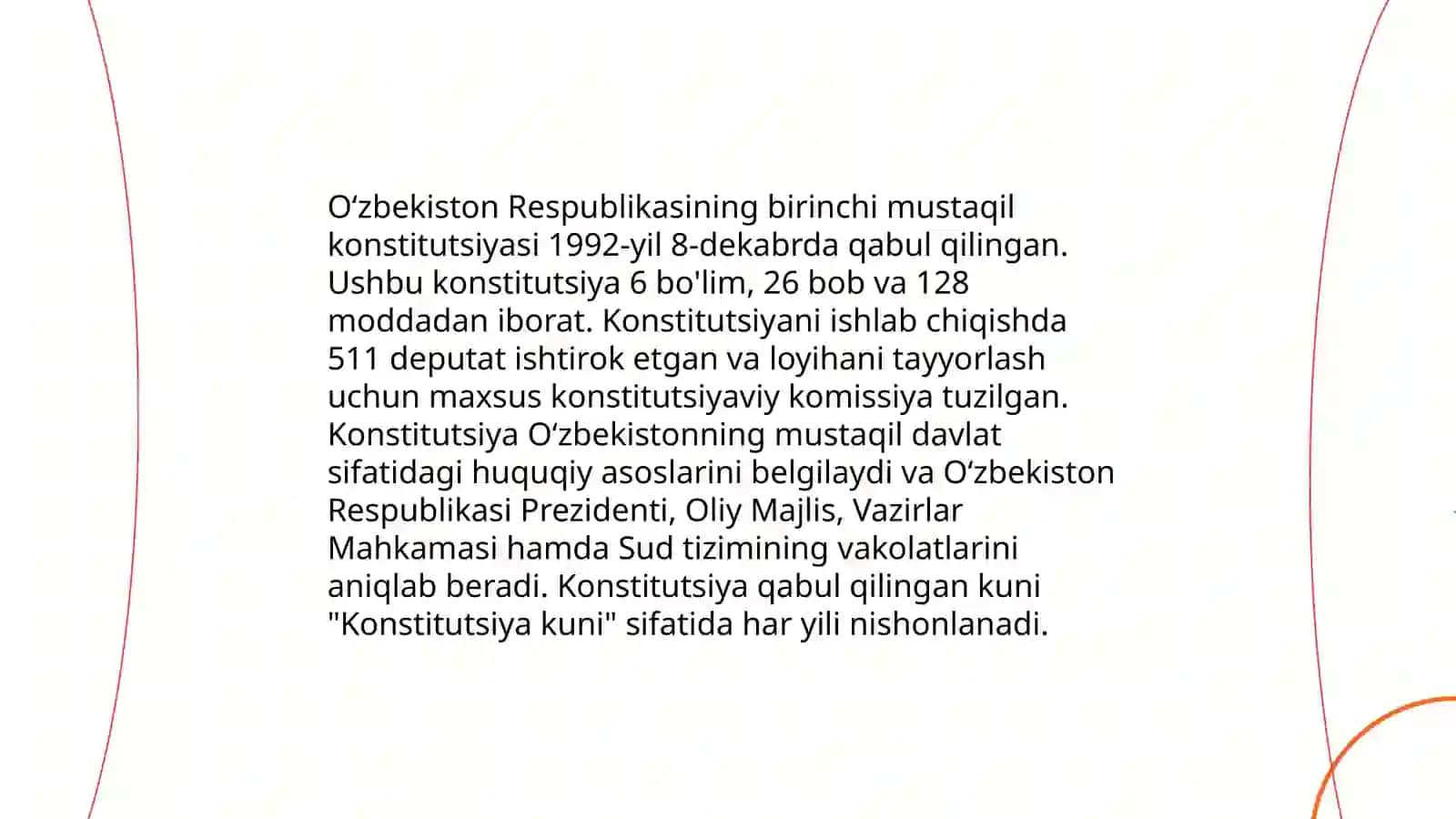Yangi tahrirdagi o’zbekiston Respublikasi konstitutsiyasi fanidan. O’zbekiston konstitutsiyaviy taraqqiyotining asosiy bosqichlari 4