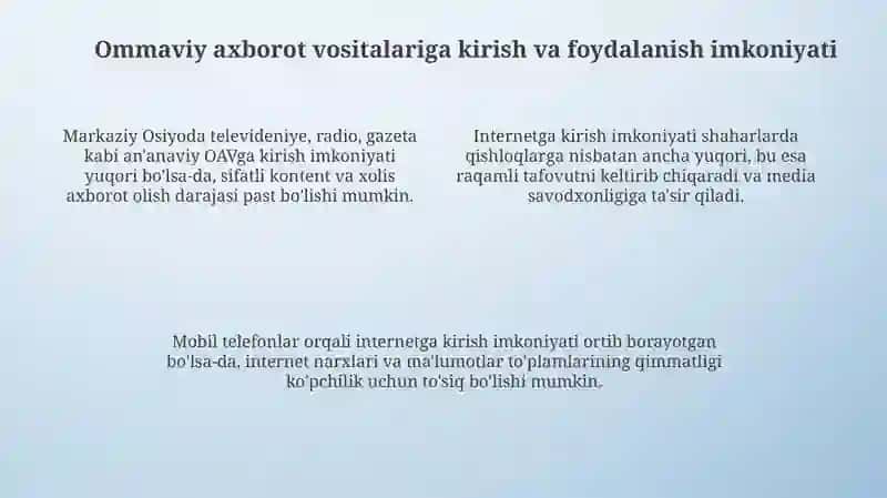 Markaziy Osiyoda media savodxonlik darajasiga ta'sir etuvchi omillar 4