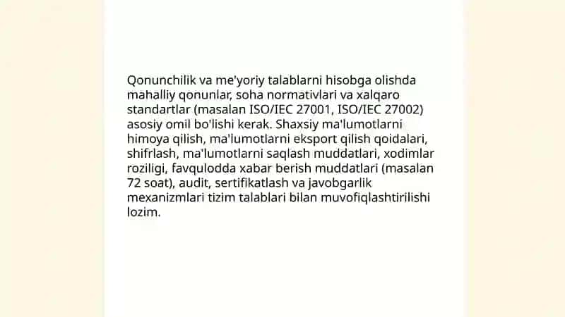 Kiberxavfsizlik tizimlari uchun talablar ishlab chiqish 4