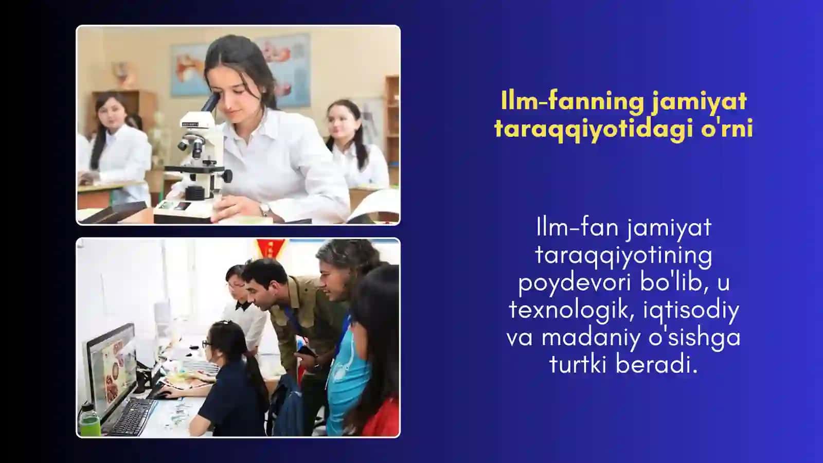 Ilm-fan, ilmiy faoliyat va innovatsiya faoliyati, ularning jamiyat taraqiyotidagi o'rni 4