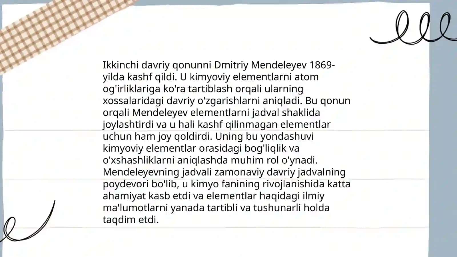 D.iMendelyev davriy qonuni va sistemasi 4