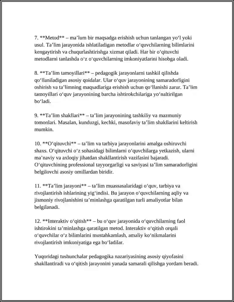 PEDAGOGIKA NAZARIYASI FANINING MAZMUNI VA MOHIYATI PREDMETI 4