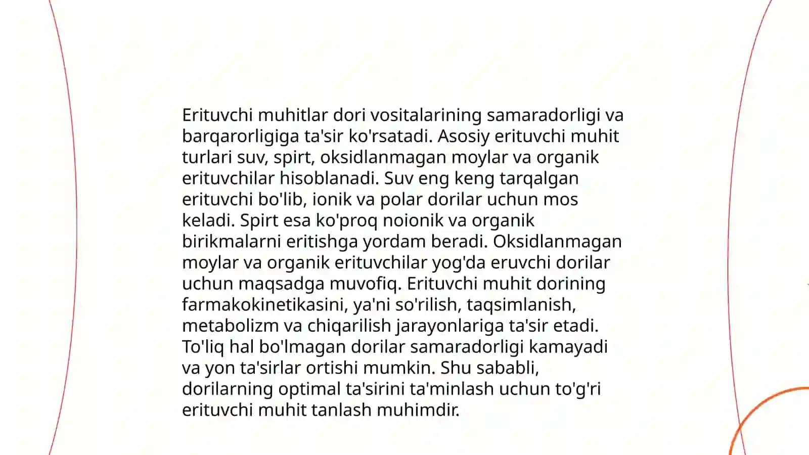 Erituvchi muhiti va uni dori vositalarining biosamaradorlikka ta'siri 4