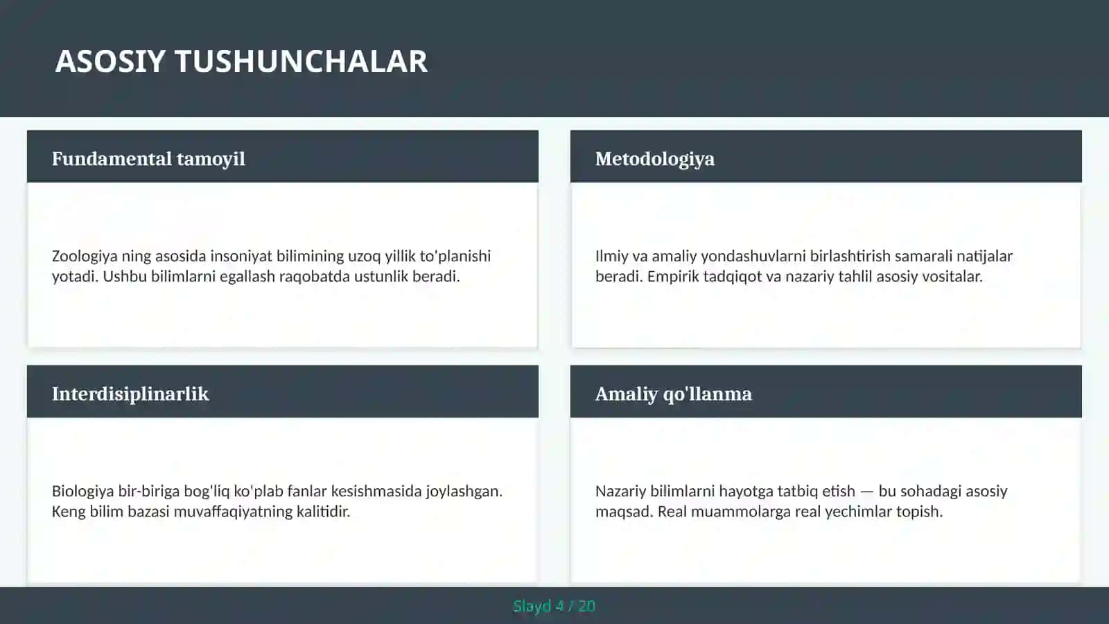 Umurtqalilar — nazariy asos 4