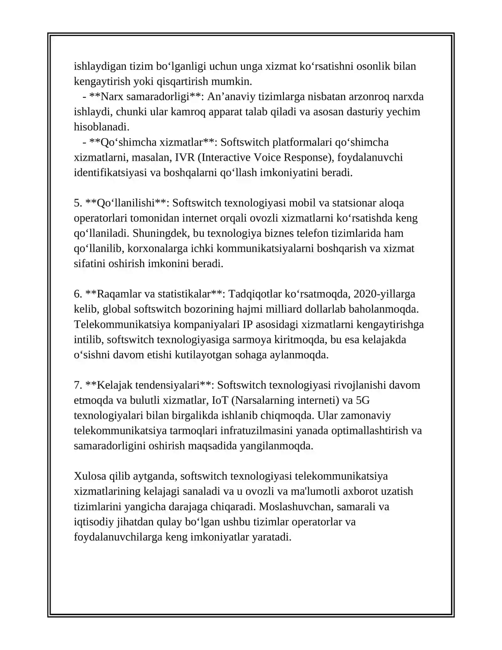 SOFTSWITCH TEXNOLOGIYASI 4