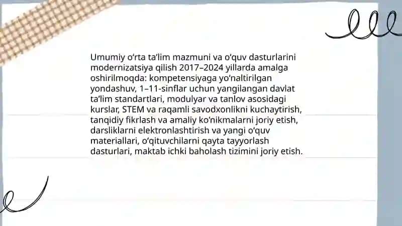 Maktabgacha taʼlim sohasidagi islohotlar 4
