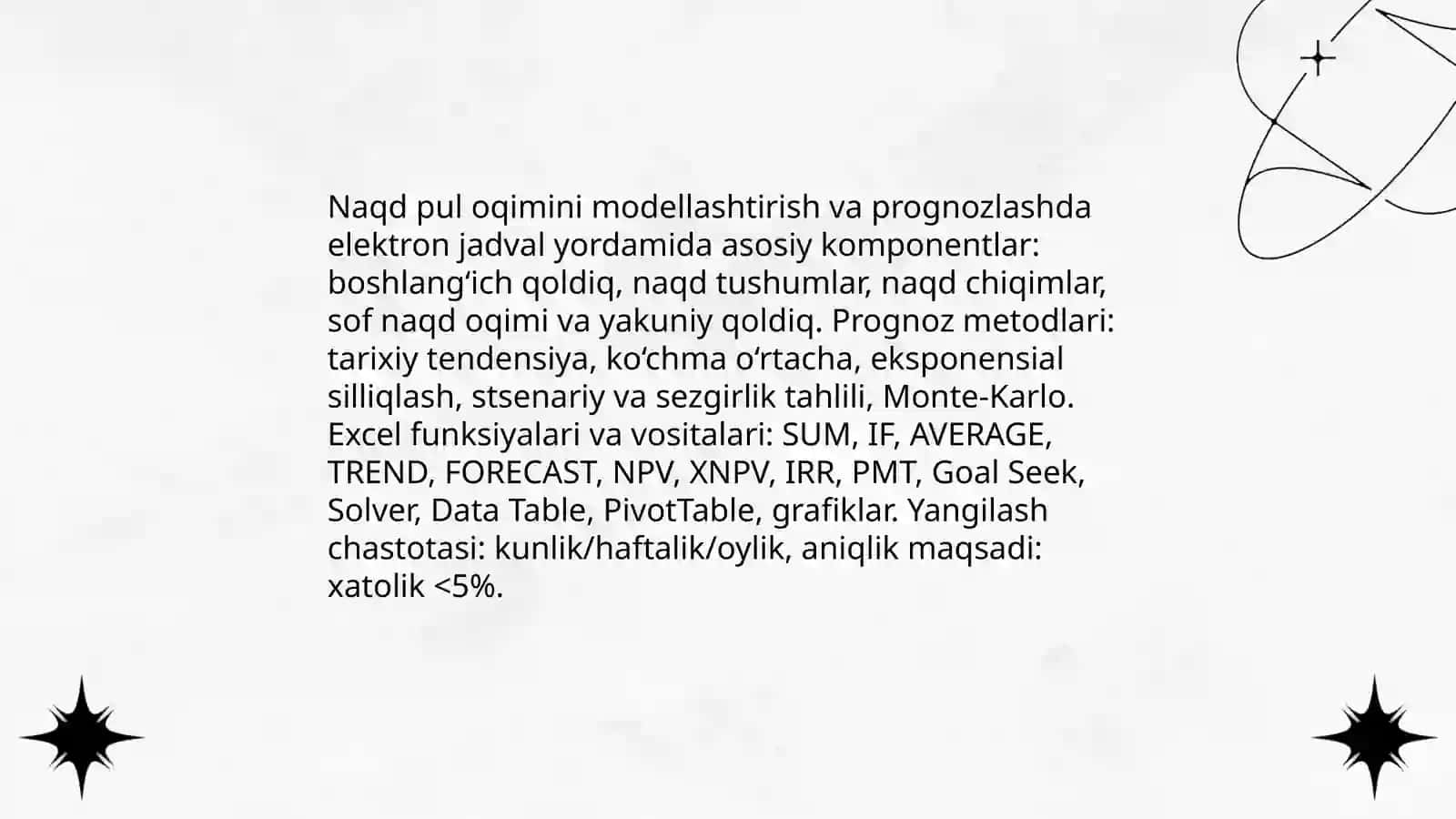 Elektron jadval protsessorlari 4