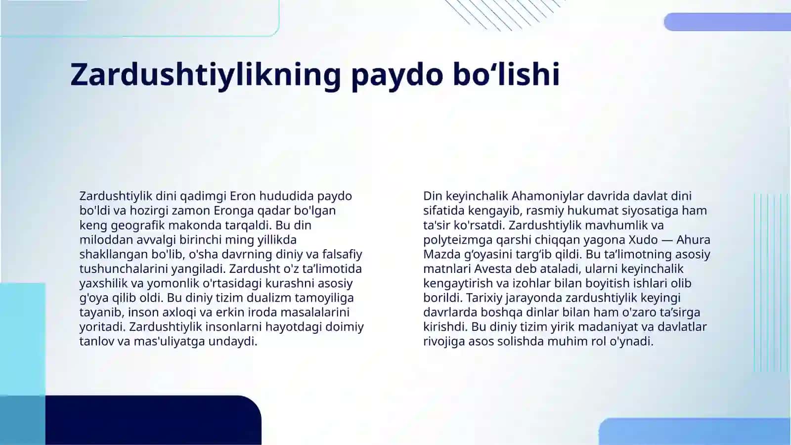 ZARDUSHTIYLIK: TA’LIMOTI VA JAMIYAT HAYOTIDAGI O‘RNI 4