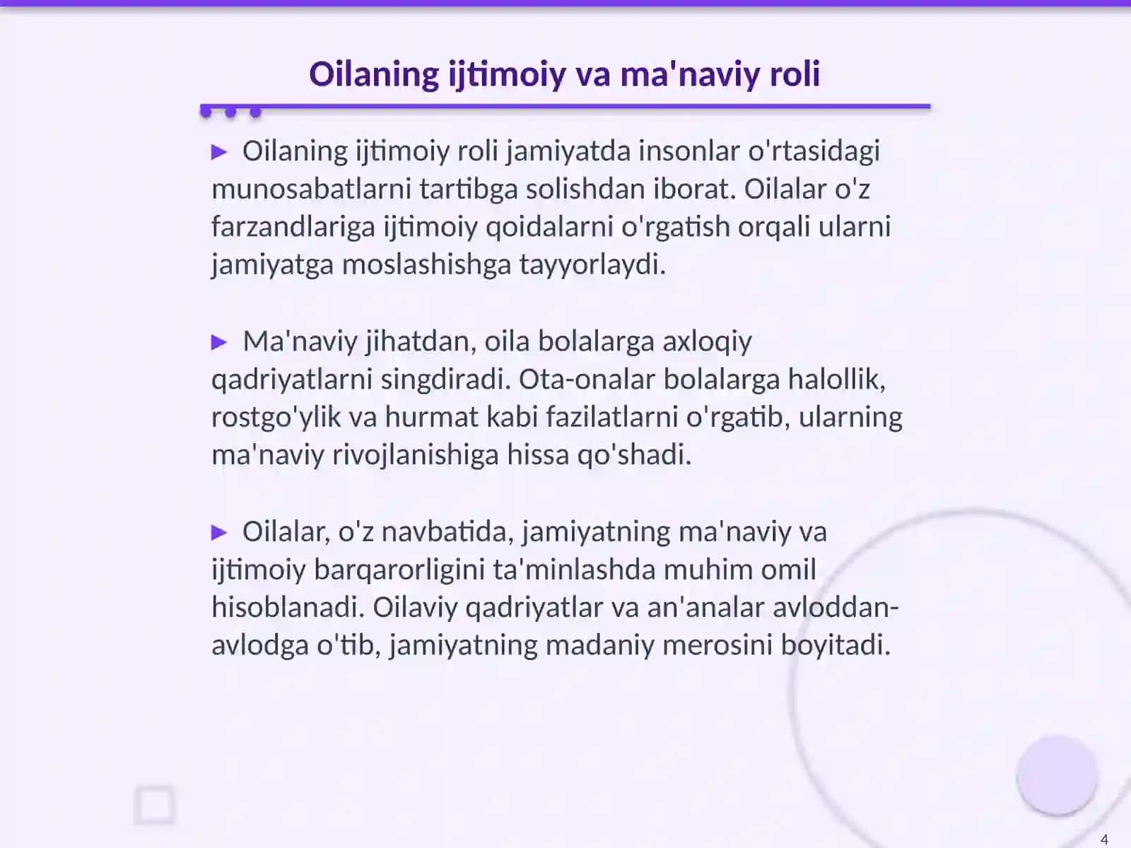 Yosh avlod tarbiyasida oilaning oʻrni haqida mutafakkirlar taʼlimoti 4