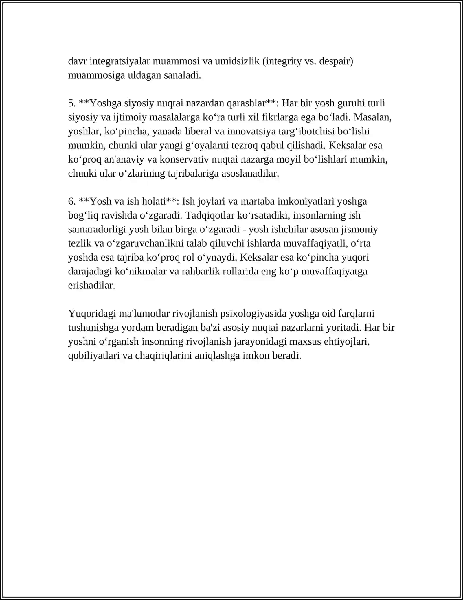 RIVOJLANISHNING YOSHGA VA INDIVIDUAL XUSUSIYATLARIGA OID TADQIQOTLAR TAHLILI 4