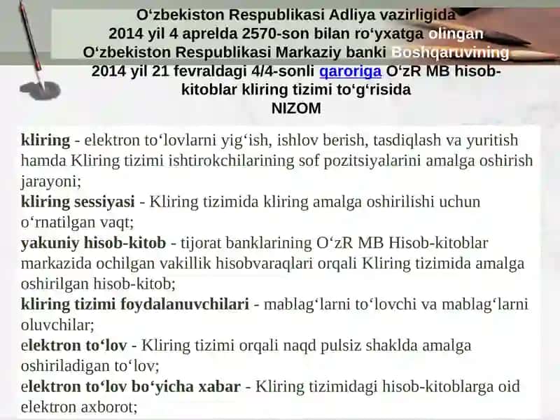Banklararo hisob-kitoblar hisobi 1 4