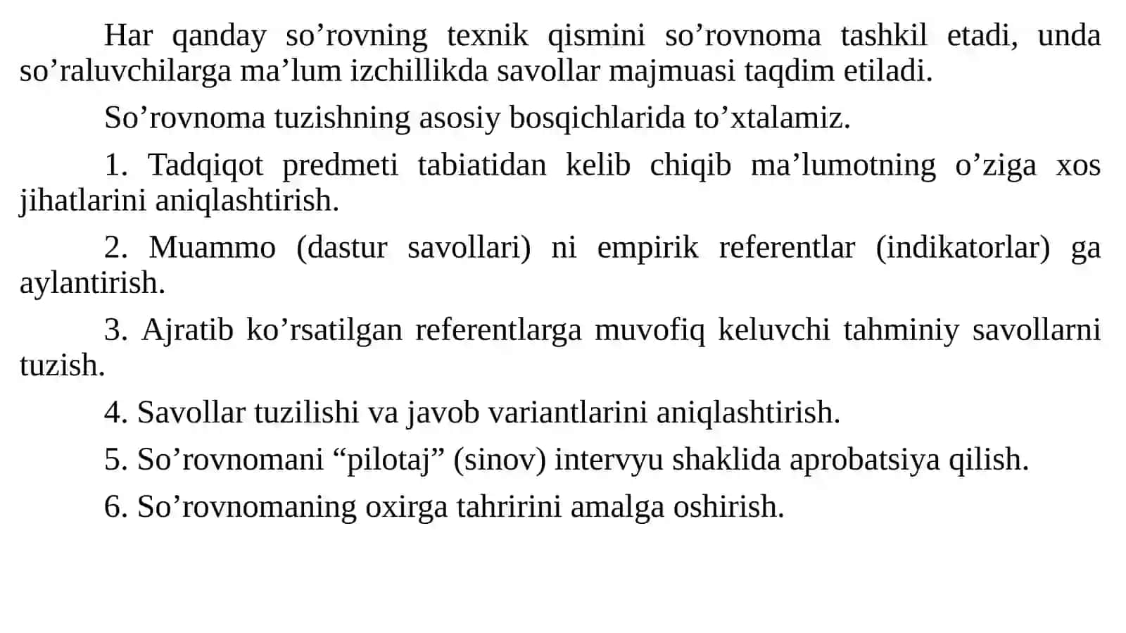 So’rov metodi 4