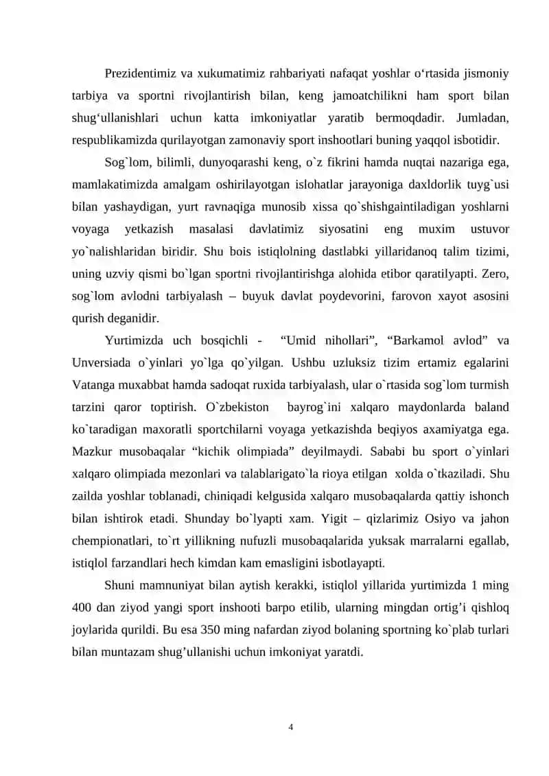 YENGIL ATLETIKA SPORT JIHOZLARIDA MASHQLAR BAJARISH BOʻYICHA MAHORATINI OSHIRISH 4