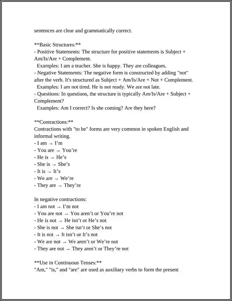 Forms of "to be" 4