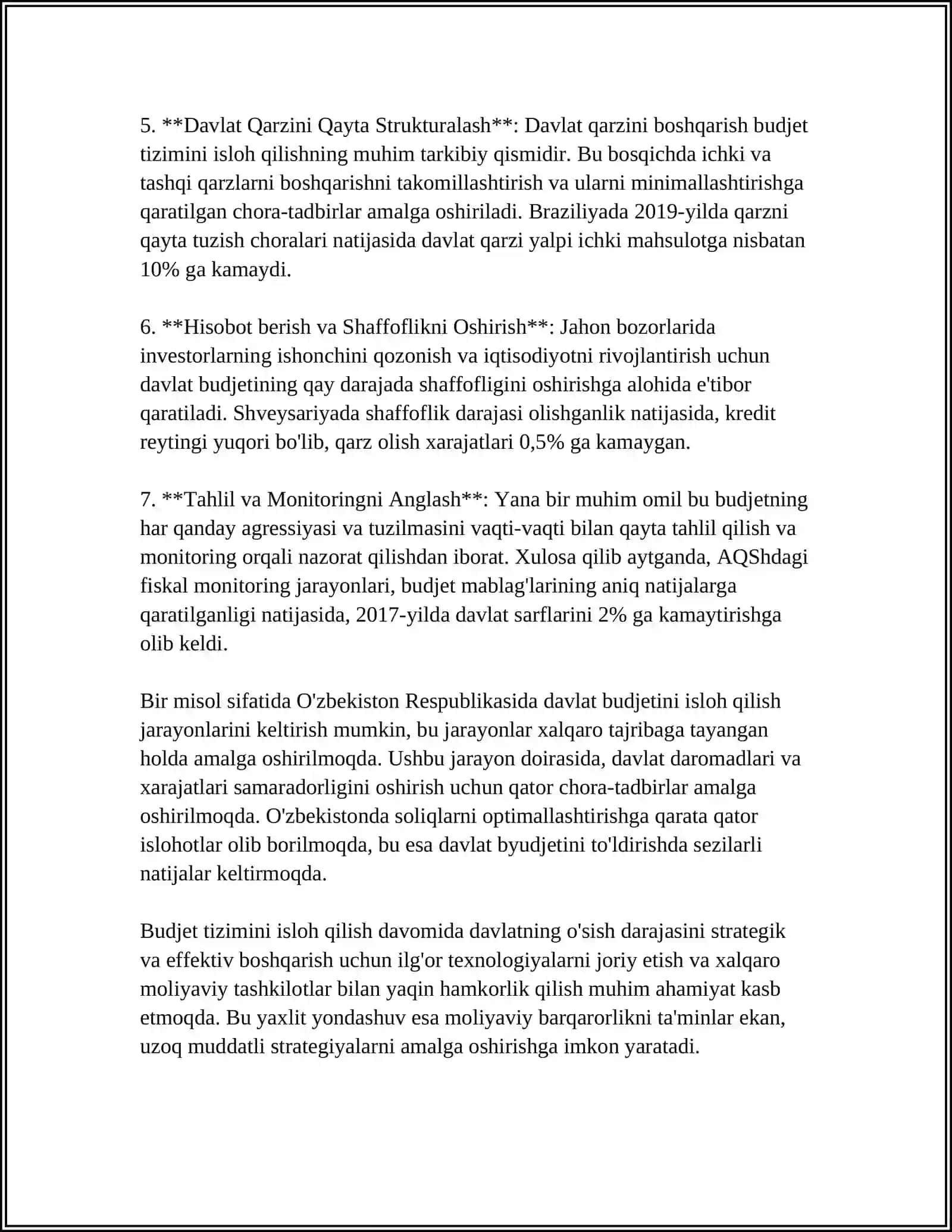 O'ZBEKISTON RESPUBLIKASI BUDJET TIZIMINI ISLOH QILISHNING DOLZARB MUAMMOLARI 4