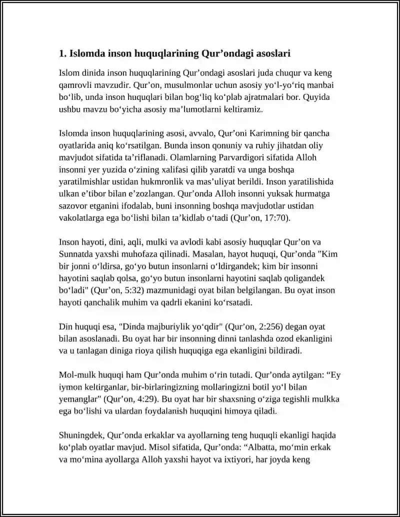 ISLOMDA INSON HUQUQLAR HIMOYASI IJTIMOIY TENGLIK ADOLAT TOTENGLIK 4