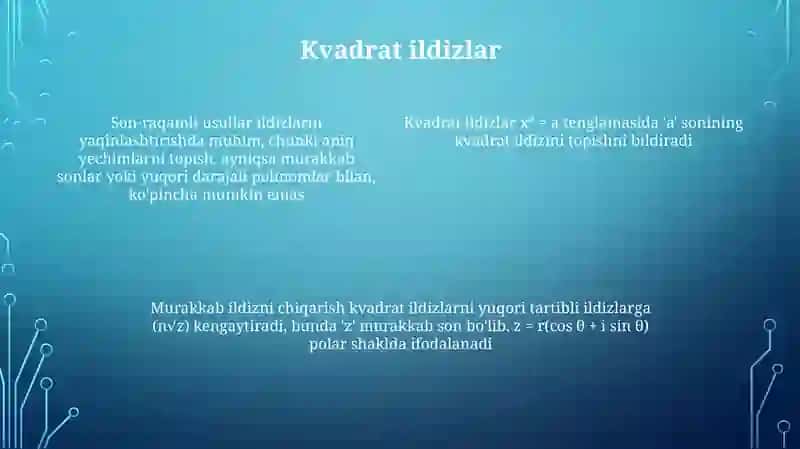 Kompleks ildiz chiqarish 4