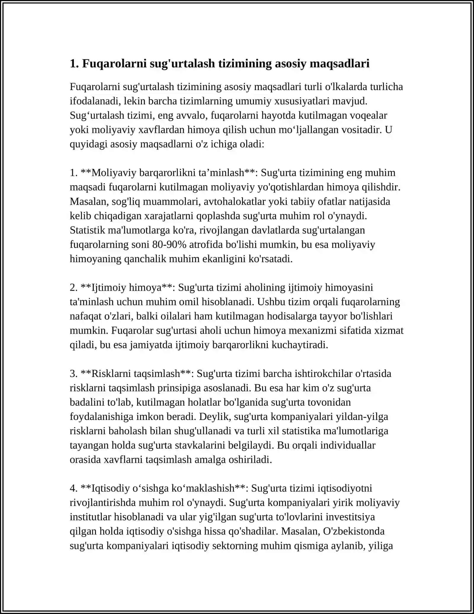 FUQAROLARNI BAXTSIZ HODISALARDAN SUG'URTALASHNING IJTIMOIY- IQTISODIY ZARURLIGI VA UNING HUQUQIY ASOSLARI 4