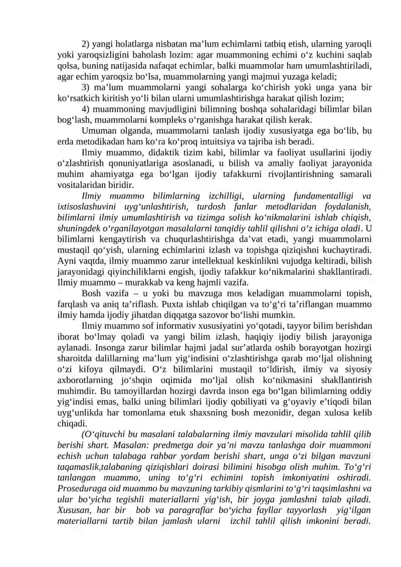 4-Amaliy mashgulot: Ilmiy tadqiqotda muammoli vaziyat va dalillarning o‘rni 4