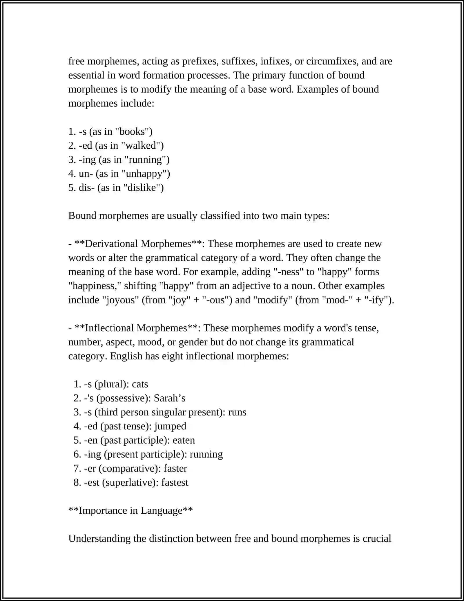 CLASSIFICATION OF MORPHEMES AND METHODS OF WORD FORMATION 4