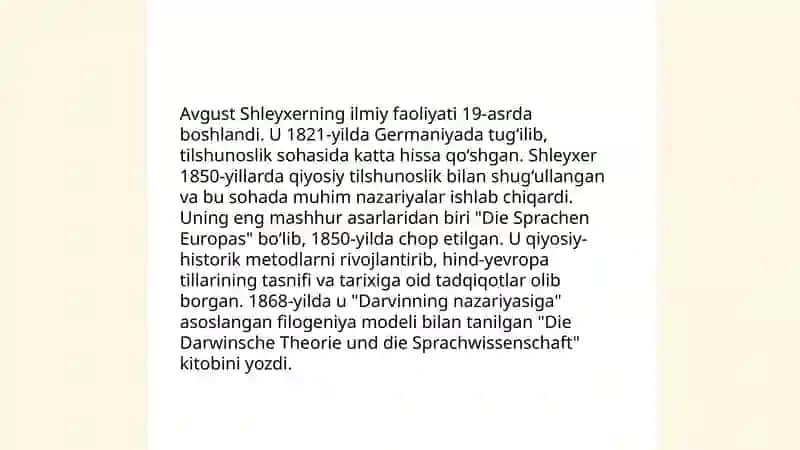 Avgust Shleyxer hayoti va ijod yo'li 4