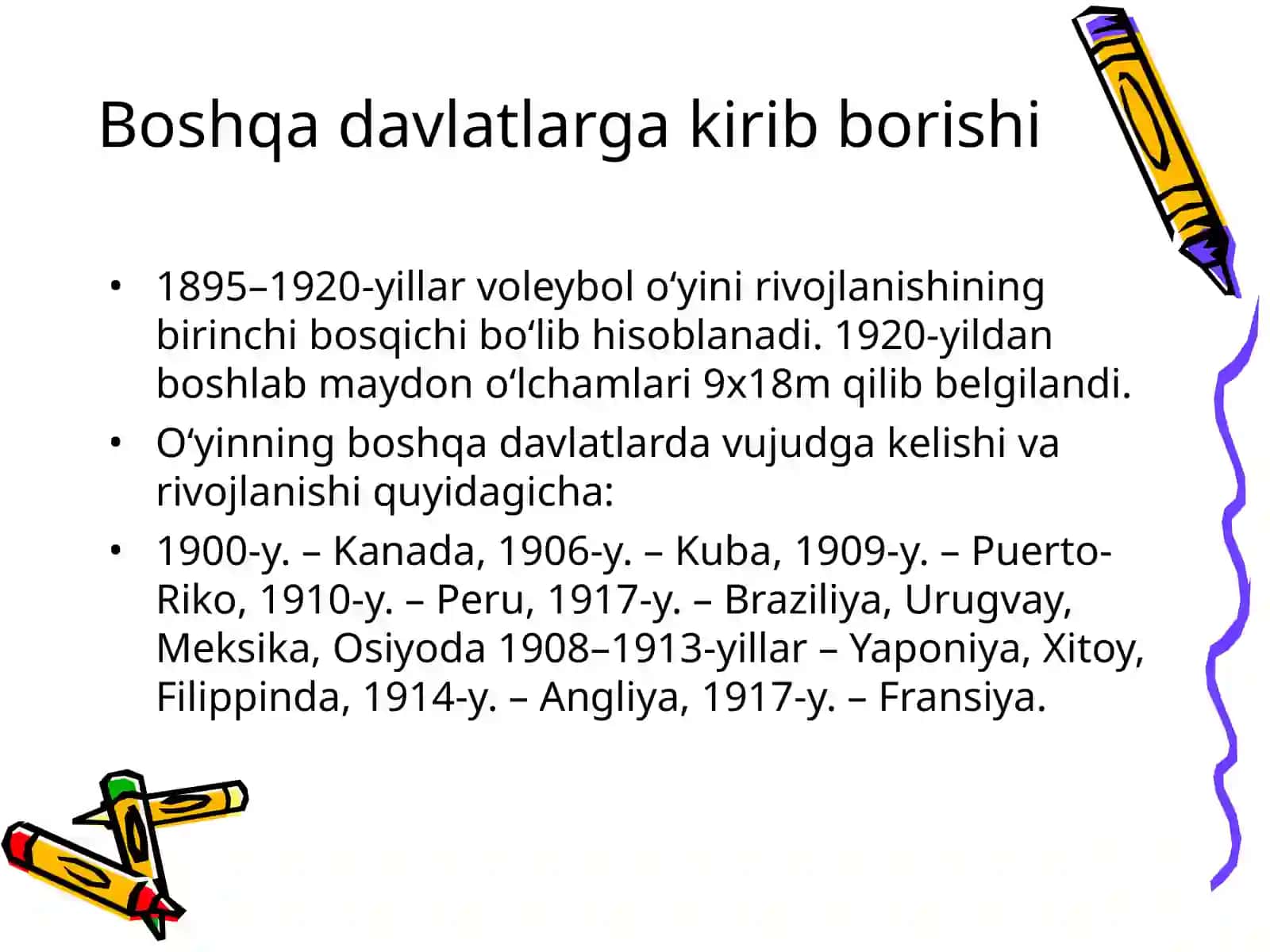 Voleybol o‘yinining kelib chiqishi, qoidalari va O’zbekistonda rivojlanishi tarixi 4