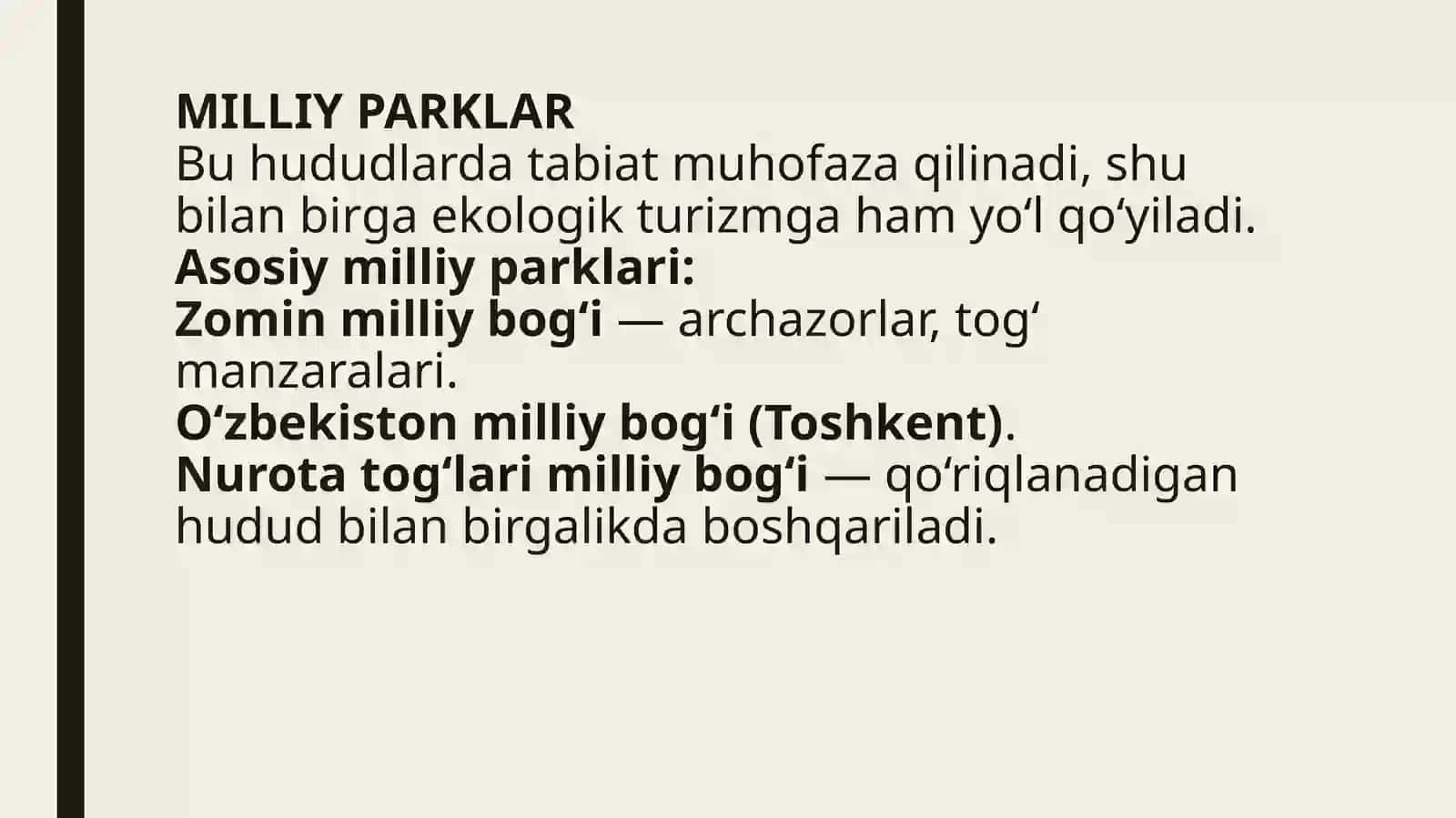 O‘ZBEKISTONNING MUHOFAZA ETILADIGAN TABIIY HUDUDLARI 4