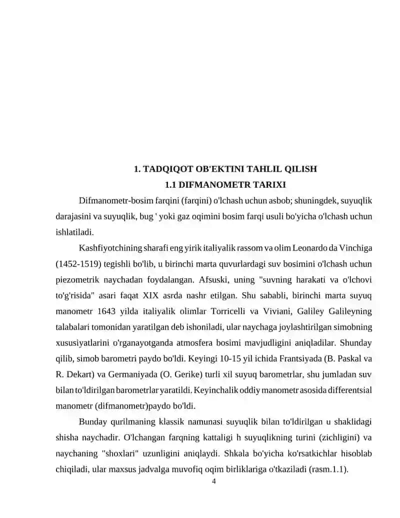 Difmanometrlarning o'lchash sxemalari tahlili 4