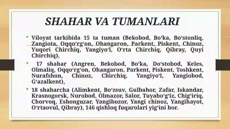 Toshkent Viloyati iqtisodiyoti 4