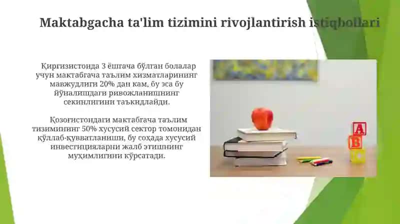Markaziy Osiyo mamlakatlarida maktabgacha ta'lim tizimi 4