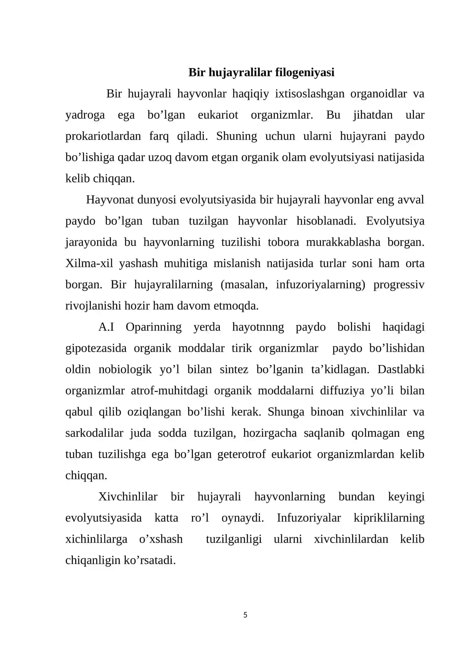 Umurtqasiz hayvonlar dunyosining filogenetikasining bog’lanishi 4
