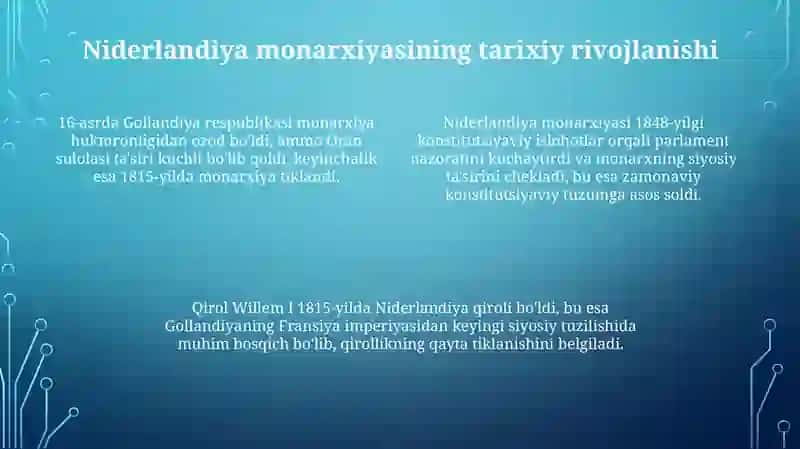 Niderlandiya konstitutsion monarxiya davlati va boshqaruv shakli 4